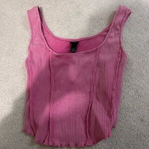 Wild Fable Pink Ribbed Sleeveless Tank Top
